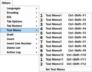 text memo menu