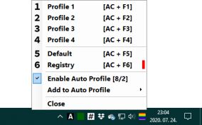 system tray menu