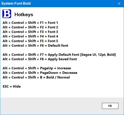 hotkeys list