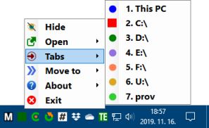 system tray menu